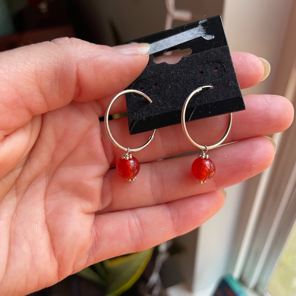 Sterling silver hoop earrings ( stamped india 925)